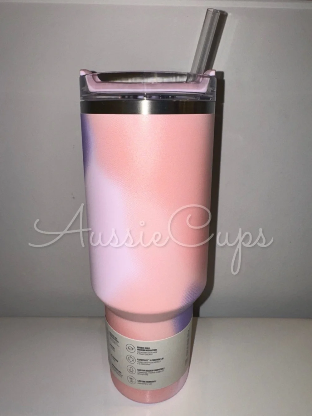 Stanley Rose Petal Motion 40 oz Quencher Tumbler - Pink & Lavender Ombre Mix - Picture 6 of 9